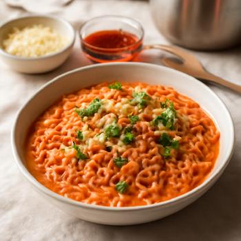 Creamy Spicy Tomato Instant Noodles