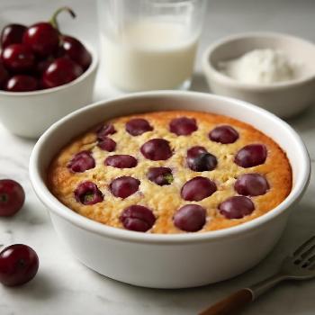 Quick Microwave Cherry Clafoutis