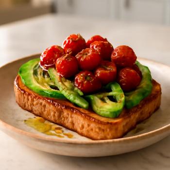 Speedy Avocado and Cherry Tomato Grilled Toast