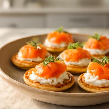 Speedy Smoked Salmon Blini Bites