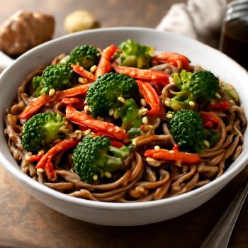 Speedy Soba with Sesame Ginger Vegetables