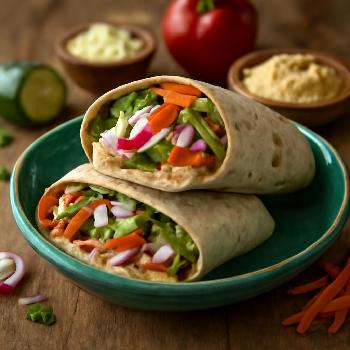 Speedy Veggie Hummus Wrap