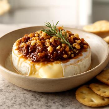 Baked Brie with Fig Jam and Walnuts