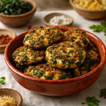 Cheesy Spinach and Corn Patties