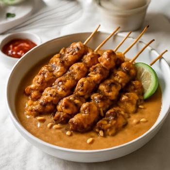 Chicken Satay with Creamy Peanut Sauce