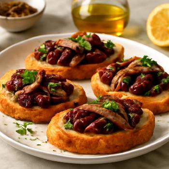 Classic Anchovy and Olive Crostini