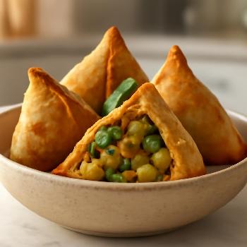Classic Spiced Potato and Pea Samosas