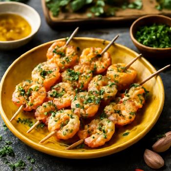 Garlic Herb Shrimp Skewers