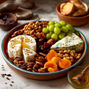 Gourmet Cheese and Nut Tray with Honey-Lavender Drizzle