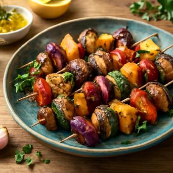 Grilled Vegetable Skewers with Lemon-Herb Marinade