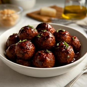 Italian Meatballs with Balsamic Glaze