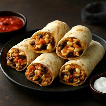 Mini Chicken and Black Bean Burritos