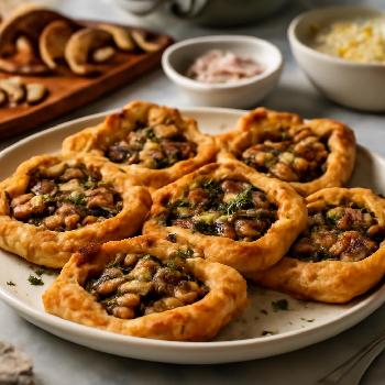Mini Mushroom and Gruyere Puff Pastry Tarts