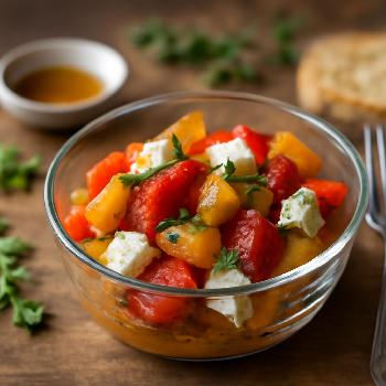 Roasted Bell Pepper and Feta Bites