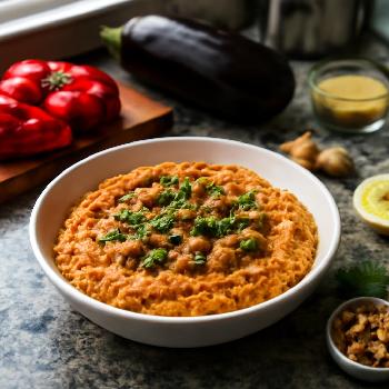 Roasted Red Pepper and Walnut Baba Ghanoush