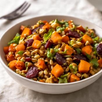 Spiced Barley Salad with Roasted Vegetables
