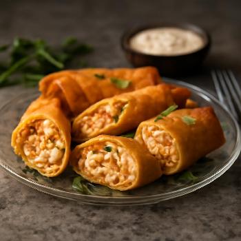 Spicy Chicken and Cream Cheese Egg Rolls