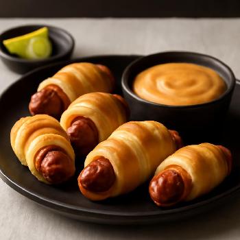 Spicy Chorizo Pigs in a Blanket with Chipotle Mayo