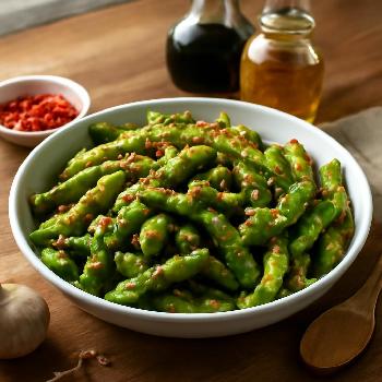 Spicy Garlic Edamame