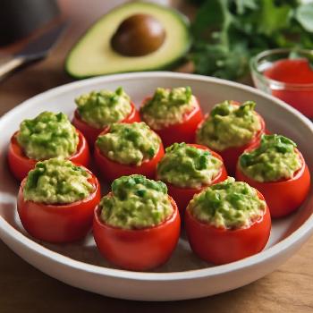 Spicy Guacamole Stuffed Cherry Tomatoes