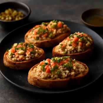 Spicy Tuna and Olive Crostini