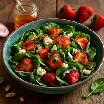 Spinach and Strawberry Salad with Balsamic Glaze