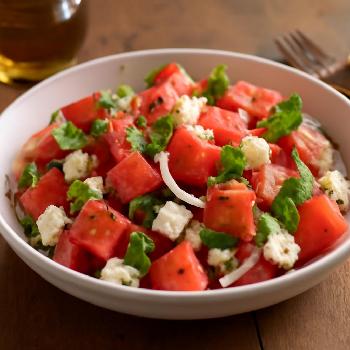 Watermelon and Feta Salad with Mint and Lime