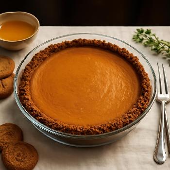 Maple Pumpkin Pie with Gingersnap Crust