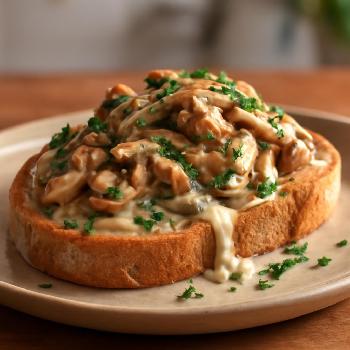 Creamy Garlic Mushroom Toast