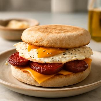 Grilled Chorizo and Egg Breakfast Sandwich