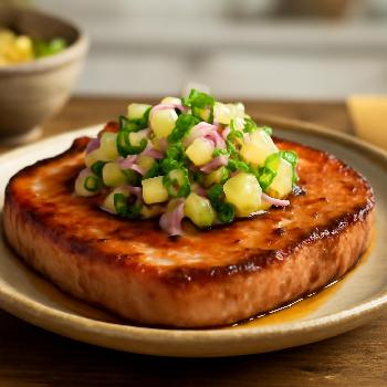 Honey-Glazed Ham Steak with Pineapple Salsa
