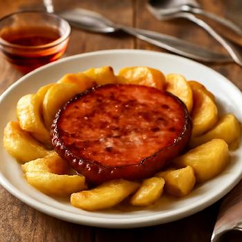 Maple-Glazed Ham Steak with Apples