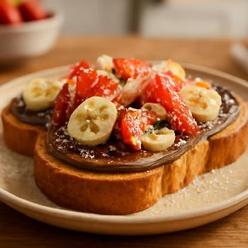 Nutella Strawberry Banana Toast