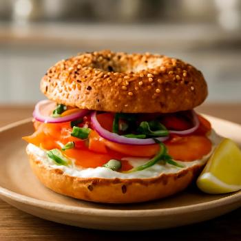 Smoked Salmon Bagel with Cream Cheese
