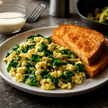 Spinach and Feta Scramble with Toasted Whole Wheat