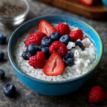Chia Seed Pudding with Coconut Milk and Berries