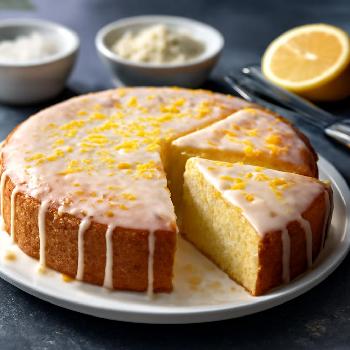 Gluten-Free Almond Flour Cake with Lemon Glaze