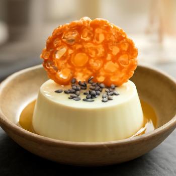 Lavender Honey Panna Cotta with Almond Tuile