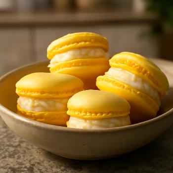 Mango Sticky Rice Macarons