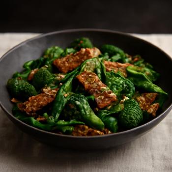 Adzuki Bean Tempeh Stir-Fry with Ginger and Greens