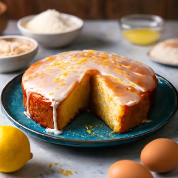Almond Flour Cake with Lemon Glaze