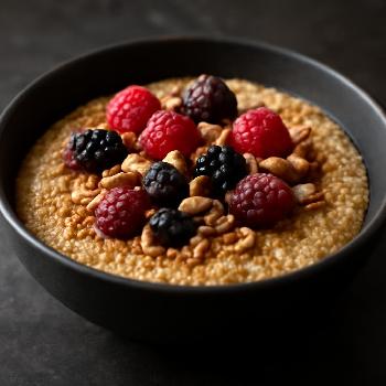 Amaranth Porridge with Berries and Nuts
