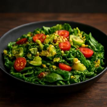 Anti-Inflammatory Green Salad with Turmeric-Ginger Dressing