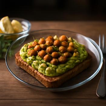 Avocado and Spiced Chickpea Mash on Whole-Wheat Toast