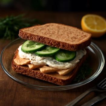 Chicken Breast Sandwich with Greek Yogurt and Cucumber