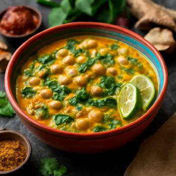 Creamy Coconut Chickpea Curry with Spinach