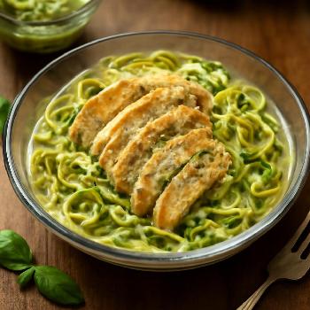Creamy Pesto Chicken with Zucchini Noodles
