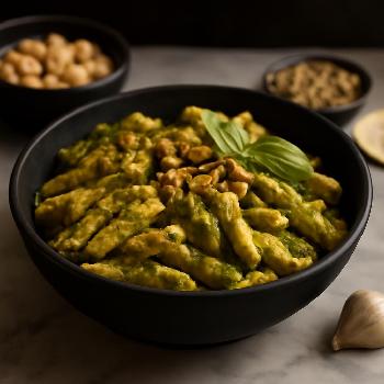 Creamy Vegan Pasta with Sunflower Seed Pesto & Nutritional Yeast