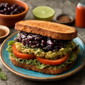 Dairy-Free Black Bean and Avocado Sandwich