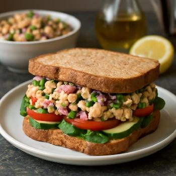 Dairy-Free Mediterranean Chickpea Sandwich